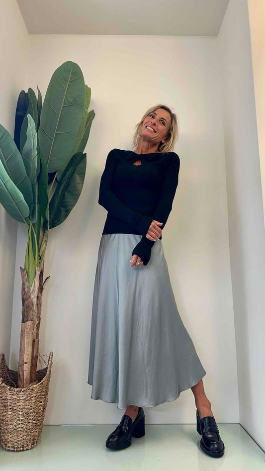 LALTERNATIVASTYLE - MA1942GLIS - MAGLIA COSTINE NODO SCOLLO