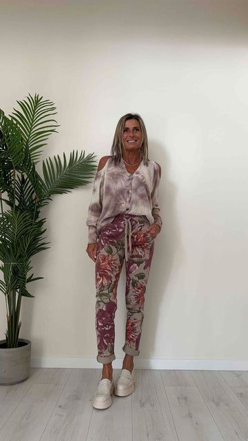 SUSYMIX - IT1778M - CARDIGAN AMPIO, SFUMATURA TYE DYE, APERTURA SPALLE