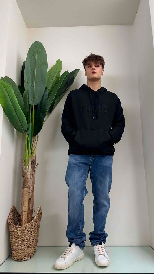 IMPERIAL - FF77GCTHAR - FELPA CON CAPPUCCIO RICAMO HARD