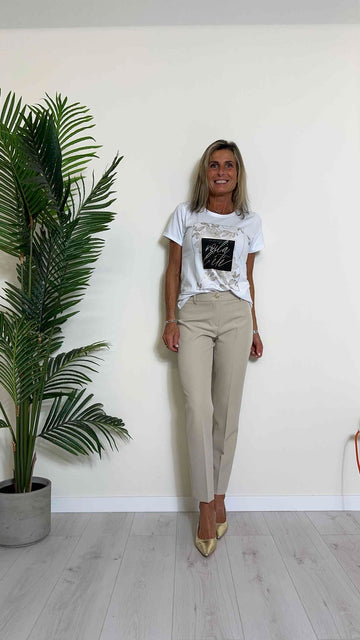 GIORGIA & JHONS - 60013SS24 - T-SHIRT COTONE "VOILA' L'ETE' "