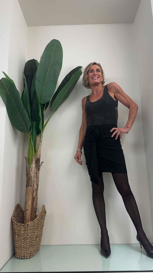 DAFNE - 12347P19 - BODY TULLE E BRILLANTINI SPALLA LARGA