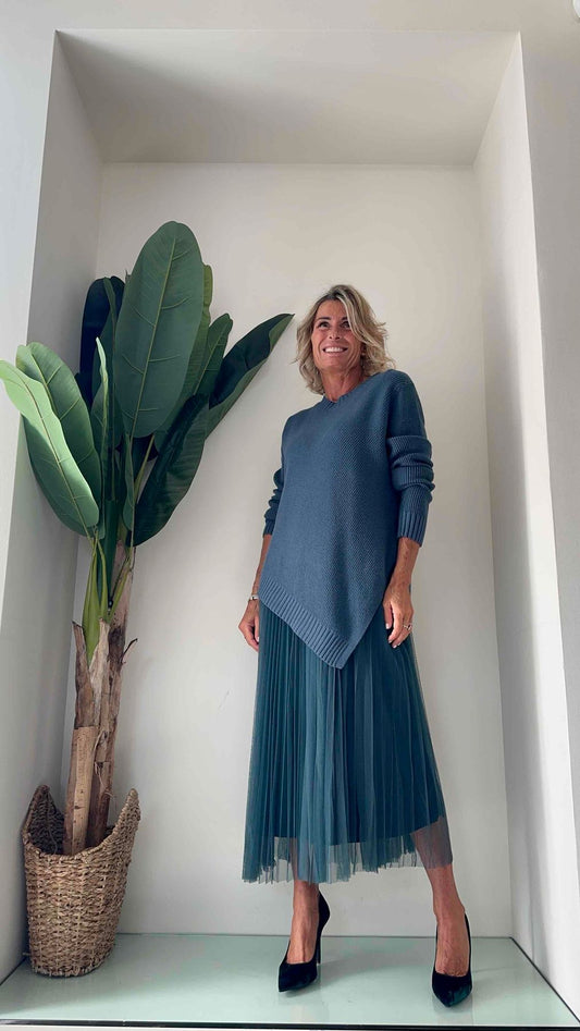 GIORGIA & JHONS - 60255FW23 - ABITO + PULL ASIMMETRICO VISCOSA/LANA