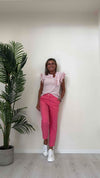 CELLOFUN - 2310P - PANTALONE SIGARETTA  TESSUTO TECNICO LEGGERO, ELASTICO DIETRO