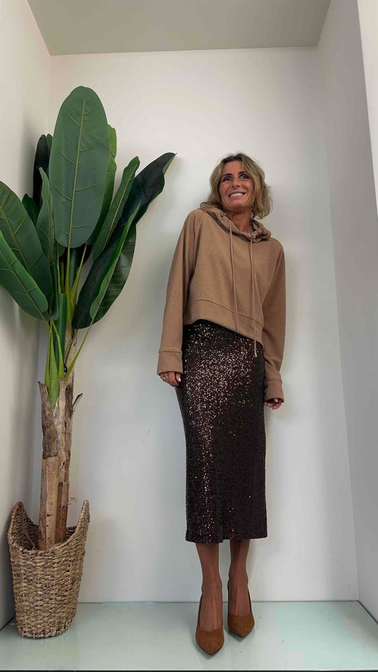 PLEASE - F0HZCFC000 - FELPA CAPPUCCIO LUREX