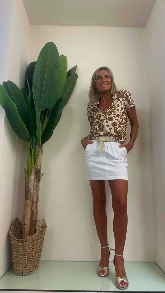 DAFNE - 436091p23 - blusa viscosa fantasia con bottoncini