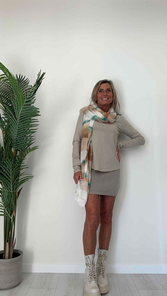 SUSYMIX - 867RE - STOLA 100% VISCOSA SFUMATA CON SCHIZZI ORO