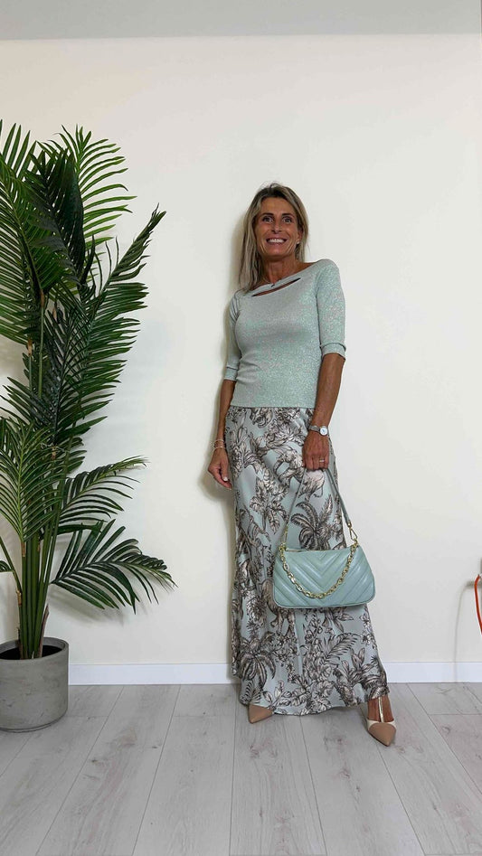 VICOLO - UB0133 - TOP LAME' SCOLLO SCHIFFER MANICA 3/4