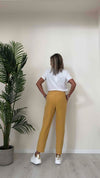 CELLOFUN - 2310P - PANTALONE SIGARETTA  TESSUTO TECNICO LEGGERO, ELASTICO DIETRO