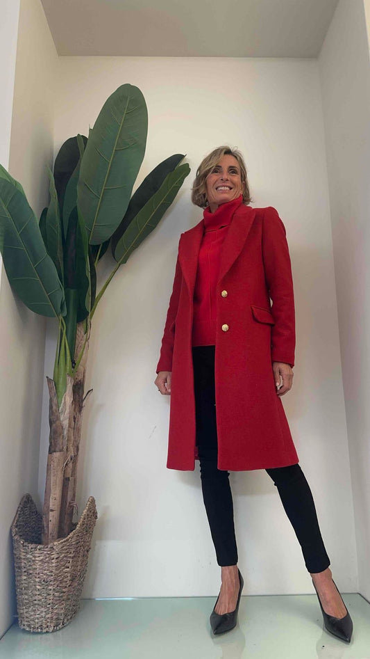 F3 - k785085 - cappotto 60%lana, sfiancato, due bottoni gioiello