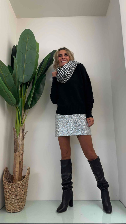 GIORGIA & JHONS - 96062FW23 - SCIARPA PIED DE POULE CHECK