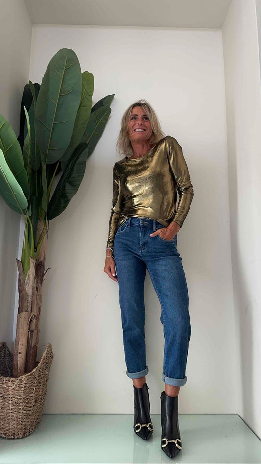 GIORGIA & JHONS - 60276FW23 - JEANS MOM FIT COMFORT STRETCH PICCOLE ABRASIONI