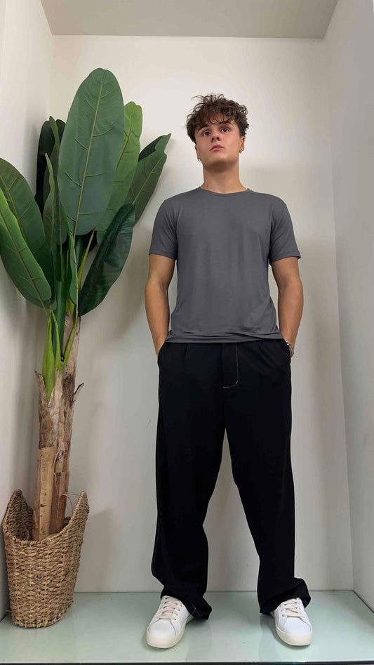 IMPERIAL - PE2VGAP - PANTALONE RELAX IMPUNTURE A VISTA