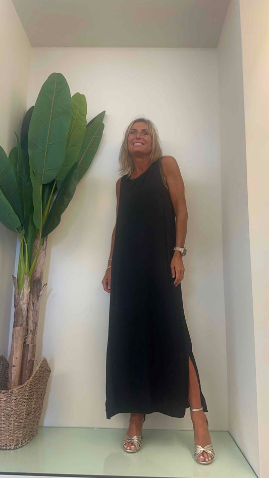 DAFNE - 9306P33 - ABITO LUNGO SPALLA LARGA PROFILI LUREX