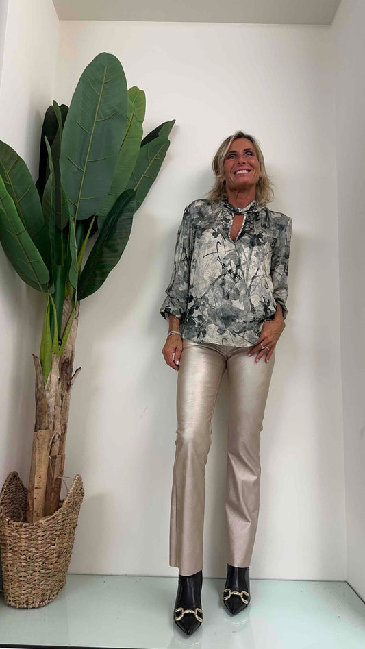 PLEASE - C07NCH6000 - BLUSA VISCOSAAPERTURA GOCCIA FANTASIA SFUMATA