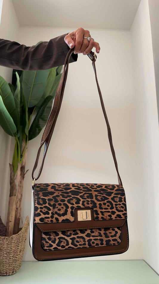 ANTONELLO SERIO - 56470 - BORSA TRACOLLA PATTA STAMPA ANIMALIER