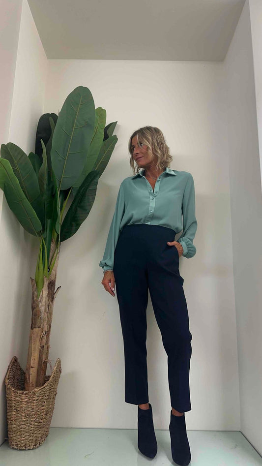 GIORGIA & JHONS - 60191FW23 - PANTALONE CREPE SEMIELASTICO SIGARETTA