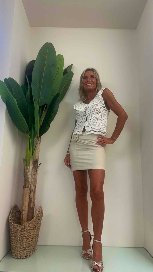 DAFNE - tt092p28 - giacchina macrame' con bottoni