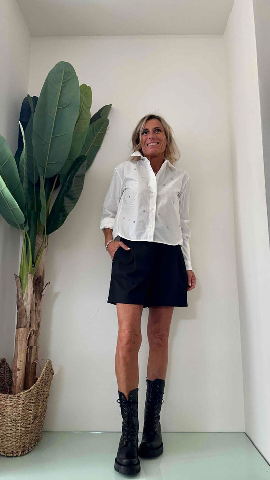 IMPERIAL - CLD2GKU - CAMICIA COTONE CON BRILLANTINI STONDATA
