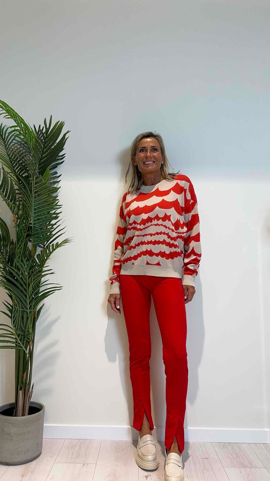 VICOLO - 22059B - MAGLIA VISCOSA MOTIVO NUVOLETTE