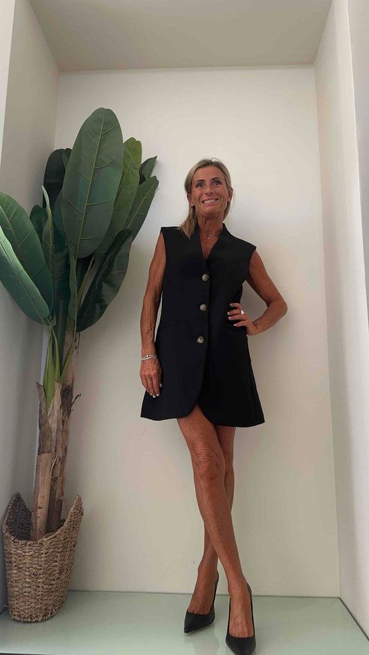 DAFNE - 9477P33 - GILET LUNGO COLLO COREANA