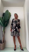 DAFNE - 21555P26 - ABITO CREPE CON CINTURA E BALZA