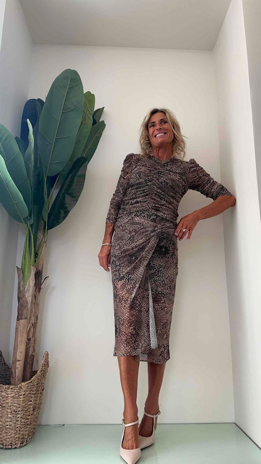 VICOLO - TR1029 - LONGUETTE TULLE FANTASIA PITONATA