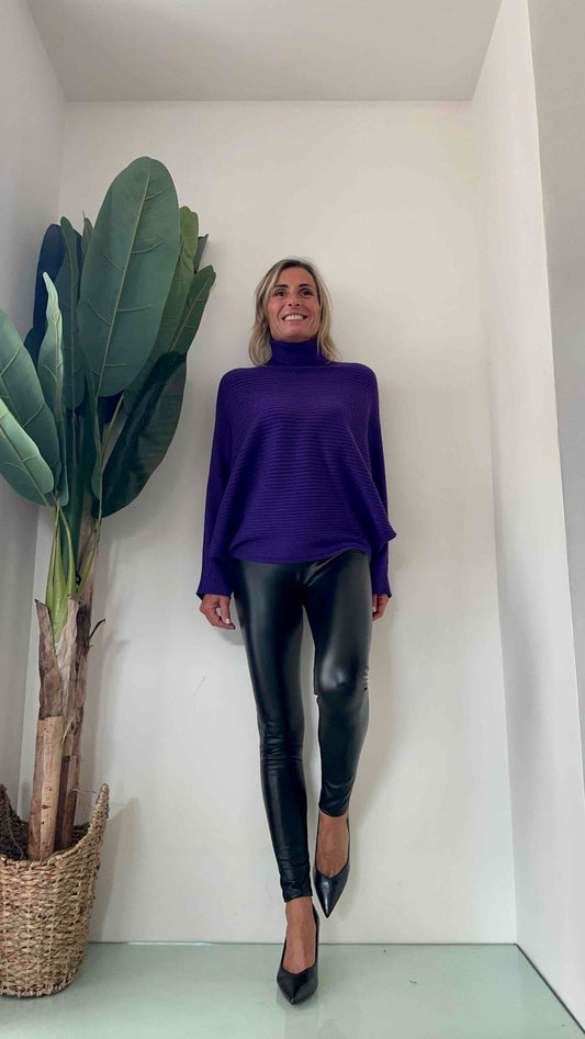 DAFNE - 70004P12 - LEGGINGS ECOPELLE ELASTICO NASCOSTO