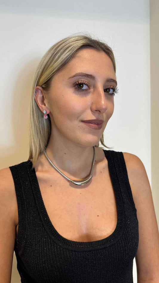 DAFNE - COSERP - COLLANA SERPENTINA BOMBATA E PLASTRON. NICKEL FREE