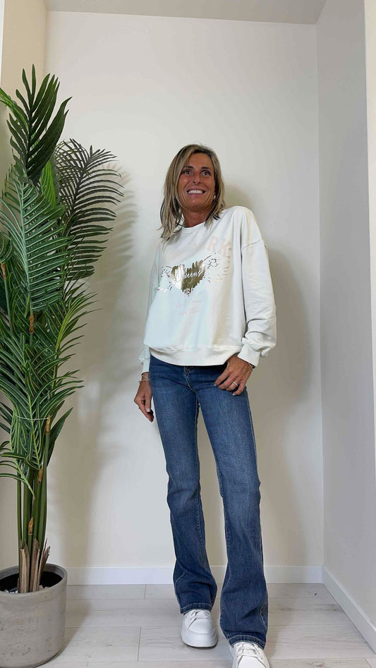 DAFNE - 924117P23 - FELPA GARZATA GIROCOLLO CON STAMPE