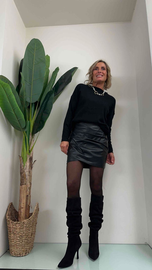 F3 - G1056312FW - GONNA ECO PELLE RIPRESA LATERALE