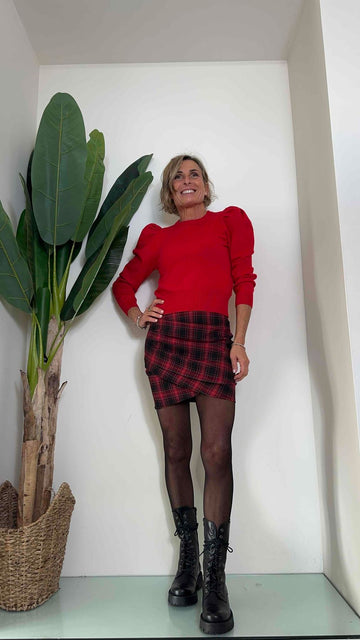 DAFNE - ZMI552P23 - MAGLIA VISCOSA DOPPIATA , GIROCOLLO,MANICA SBUFFO