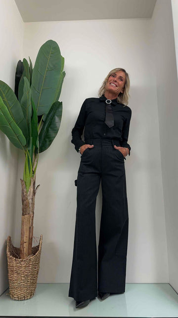 DAFNE - 23496CRP26 - CAMICIA SLIM COTONE CON SPILLA CRAVATTA