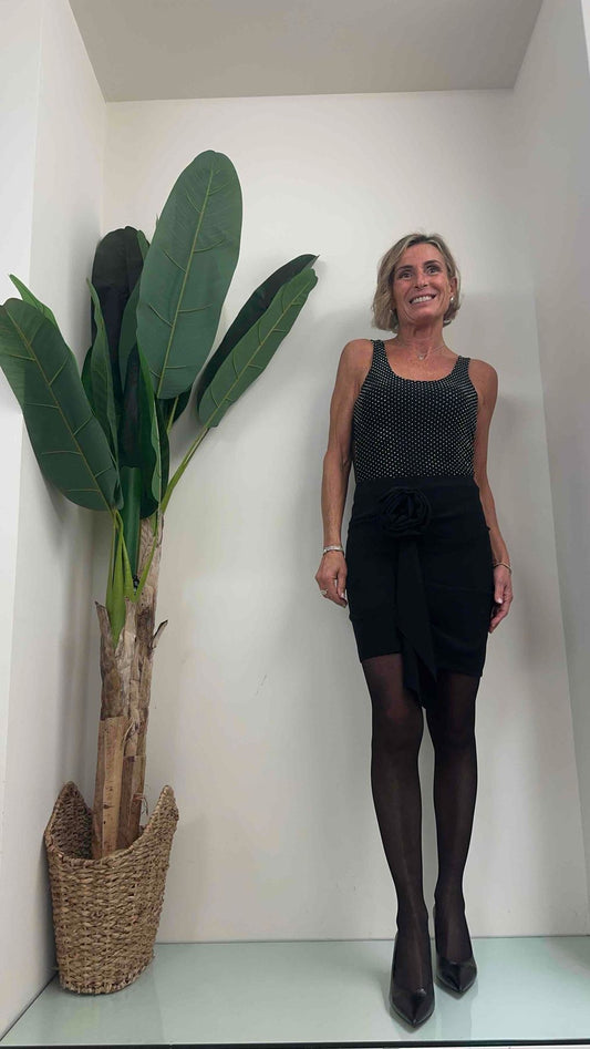 DAFNE - 12347P19 - BODY TULLE E BRILLANTINI SPALLA LARGA