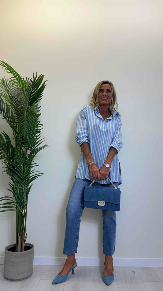 LALTERNATIVASTYLE - 2895202P28 - BORSA DENIM TESSUTO CON TRACOLLA CATENA