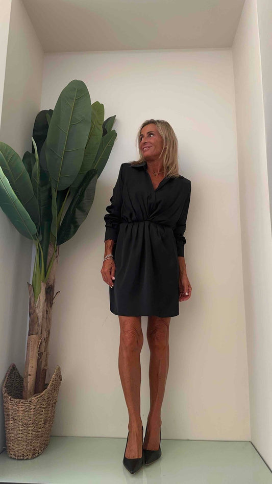 DAFNE - D839P33 - ABITO RASO SCOLLO INCROCIATO EL.DIETRO