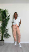 SUSYMIX - GERANIO02 - PANTALONE JOGGER CON RICAMO LETTERING