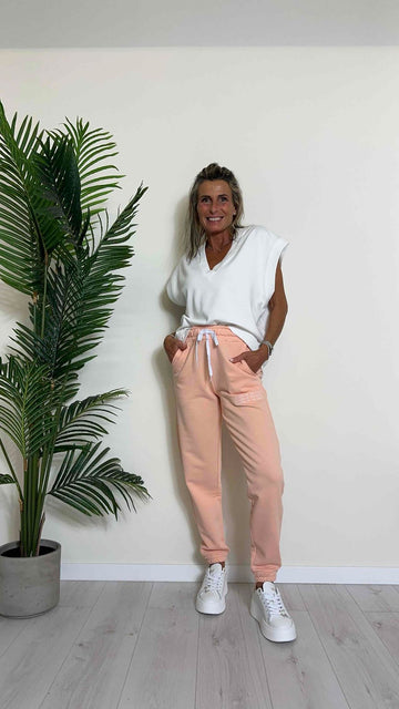 SUSYMIX - GERANIO02 - PANTALONE JOGGER CON RICAMO LETTERING