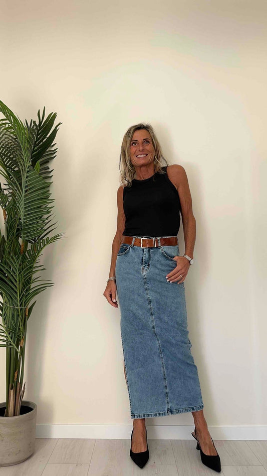 SUSYMIX - 6114CAR - GONNA LUNGA DENIM SPACCO LATERALE