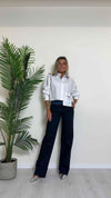 CELLOFUN - 2319C - CAMICIA POPELINE 100%COTONE, TASCA SCESA CON SPILLA E POLSI GIOIELLO, A SCATOLA