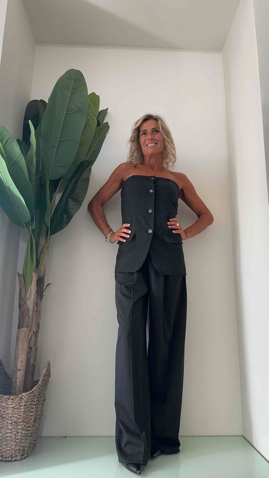 VICOLO - TR0878 - GILET/BUSTIER GESSATO