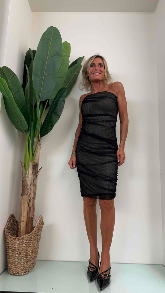 IMPERIAL - AEDBGMO - ABITO STRAPLES EFFETTO GUAINA CON RETINA