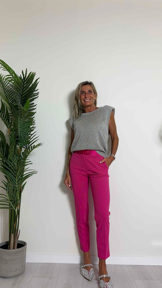 IMPERIAL - PVN2HAW - PANTALONE CREPE A SIGARETTA CON PROFILI RASO