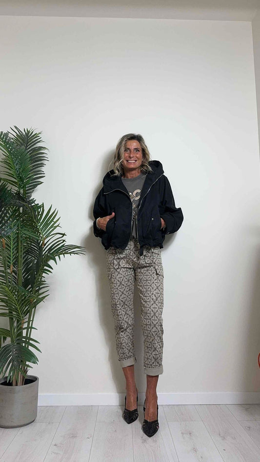 DAFNE - L8385P39 - GIUBBOTTO CUPRO DI COTONE CON CAPPUCCIO, FONDO COULISSE ESTENSIBILE