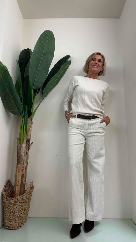 DAFNE - Z2119P24 - MAGLIA VISCOSA DOPPIATA CON TRECCE E COLLO ROTOLINO