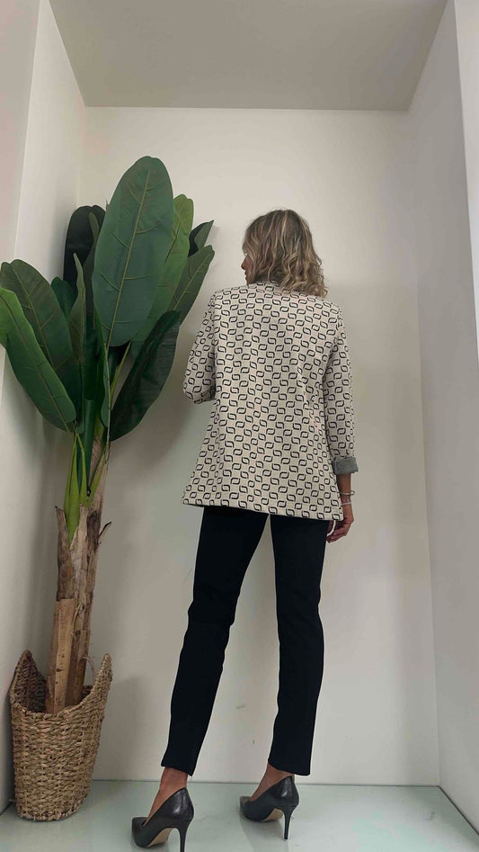 GIORGIA & JHONS - 60171FW23 - BLAZER POLIVISCOSA FANT. GEOM. CON PATTE