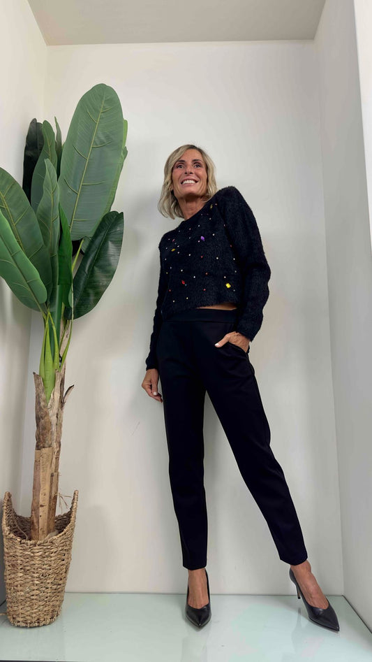 DAFNE - NA2014P26 - MAGLIA P.PELLICCIA CABOCHON INCASSONATI