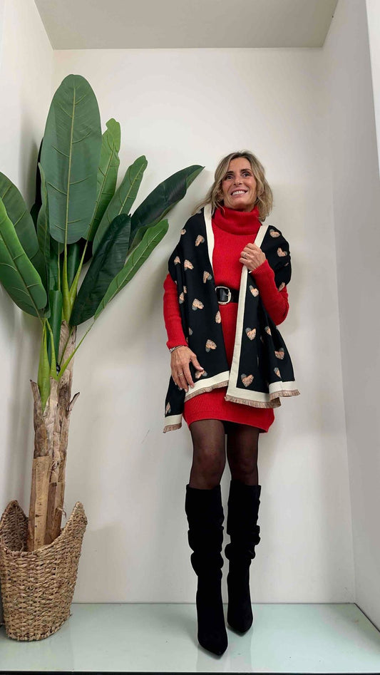 DAFNE - SCCUORIP12 - SCIARPONA VISCOSA CUORI