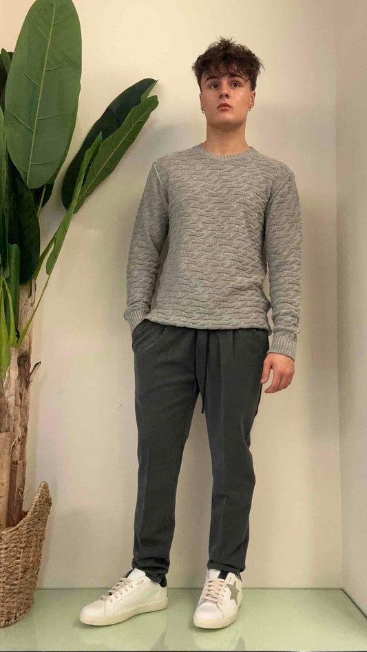 IMPERIAL - M553U522 - PULLOVER MOTIVO RILIEVO ZIG ZAG (50%COTONE)