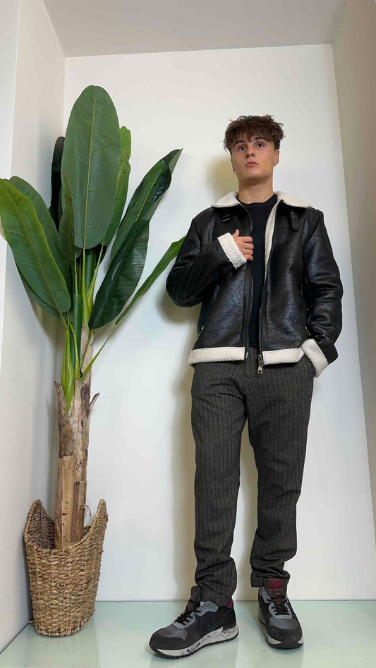 IMPERIAL - U3025648 - GIUBBOTTO ECO MONTONE EFFETTO VINTAGE