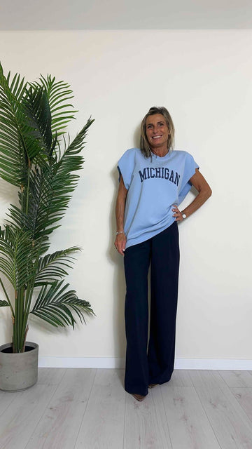 PLEASE - F63357816 - FELPA COTONE GARZATO, SMANICATA, FIT AMPIO ST. "MICHIGAN"